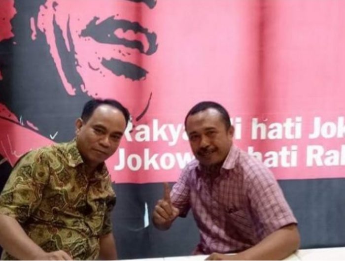 Ketua Projo Takalar, Ahmad Yani Kasang (kanan) bersama Ketua DPP Projo Budi Arie Setiadi